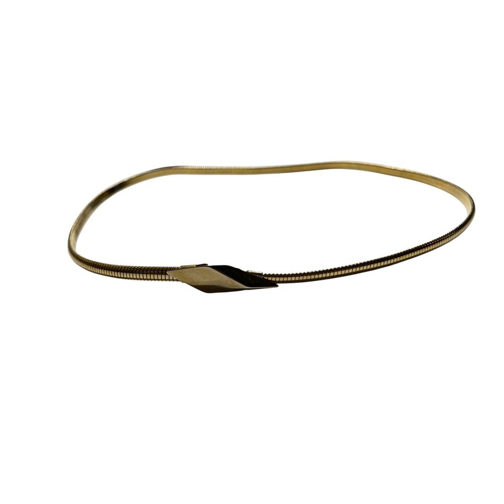 Vintage 1980s Gold Stretch Skinny Buckle Belt Small